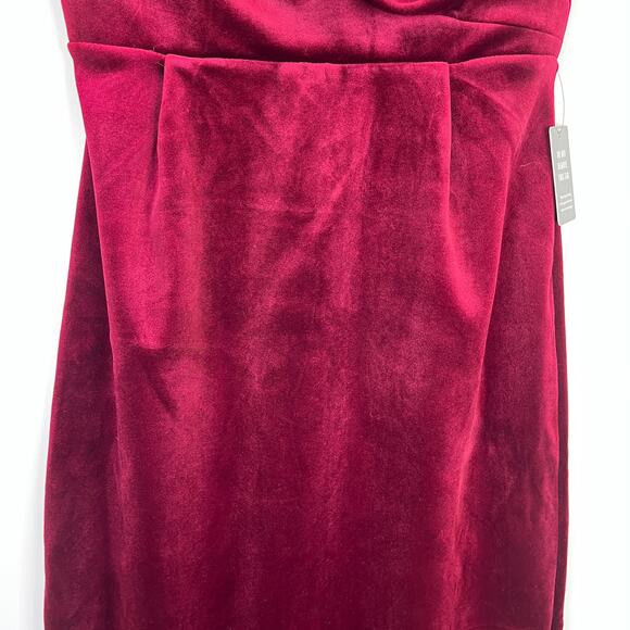 Express Velvet Strapless Midi Sheath dress ruby - S - Picture 5 of 13